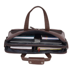 Álvaro : Genuine Leather Laptop Office Bag Chiku