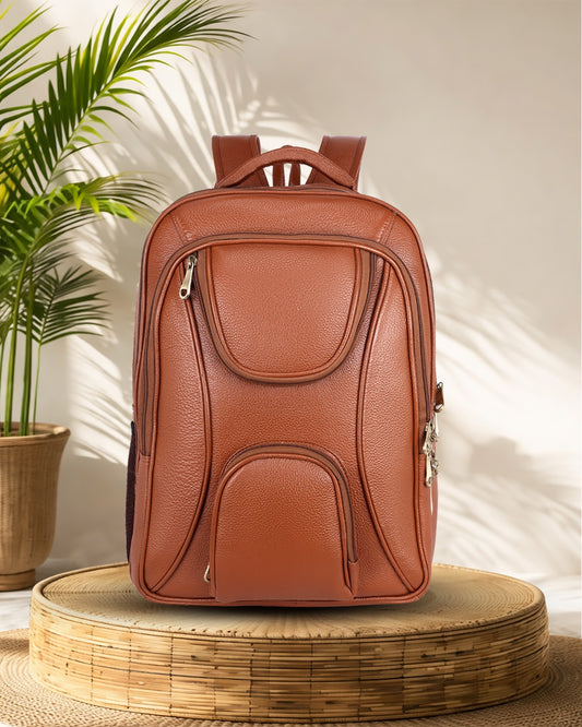 Arviano : Genuine Leather Backpack Tan