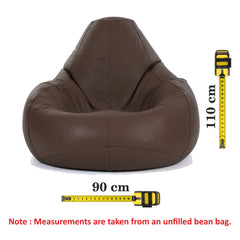 Luxury Genuine Leather Bean Bag Brown
