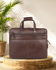 Álvaro : Genuine Leather Laptop Office Bag Chiku