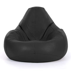 Luxury Genuine Leather Bean Bag Black