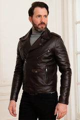 Men's Genuine Brown Leather Jacket MLJ 20