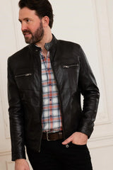 Men's Genuine Black Leather Jacket MLJ 21