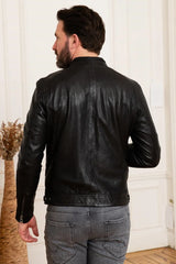 Men's Genuine Black Leather Jacket MLJ 23
