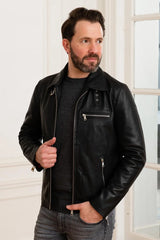Men's Genuine Black Leather Jacket MLJ 24