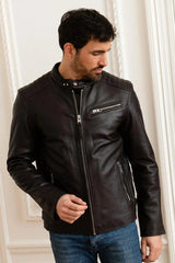 Men's Genuine Brown Leather Jacket MLJ 25