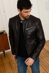Men's Genuine Brown Leather Jacket MLJ 25
