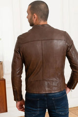 Men's Genuine Brown Leather Jacket MLJ 26