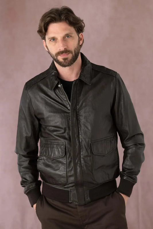 Men's Genuine Brown Leather Jacket MLJ 29
