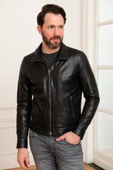 Men's Genuine Black Leather Jacket MLJ 31