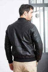 Men's Genuine Black Leather Jacket MLJ 32