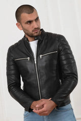 Men's Genuine Black Leather Jacket MLJ 36
