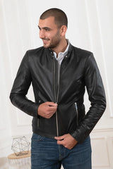 Men's Genuine Black Leather Jacket MLJ 37