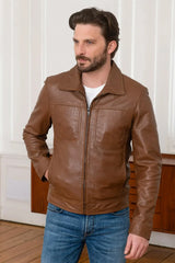 Men's Genuine Brown Leather Jacket MLJ 38