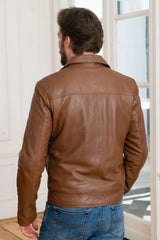 Men's Genuine Brown Leather Jacket MLJ 38