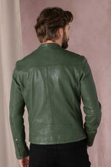 Men's Genuine Green Leather Jacket MLJ 42
