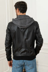 Men's Genuine Black Leather Jacket MLJ 45