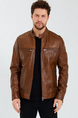 Men's Genuine Brown Leather Jacket MLJ 53