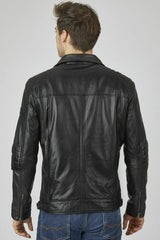 Men's Genuine Black Leather Jacket MLJ 57