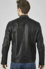Men's Genuine Black Leather Jacket MLJ 60