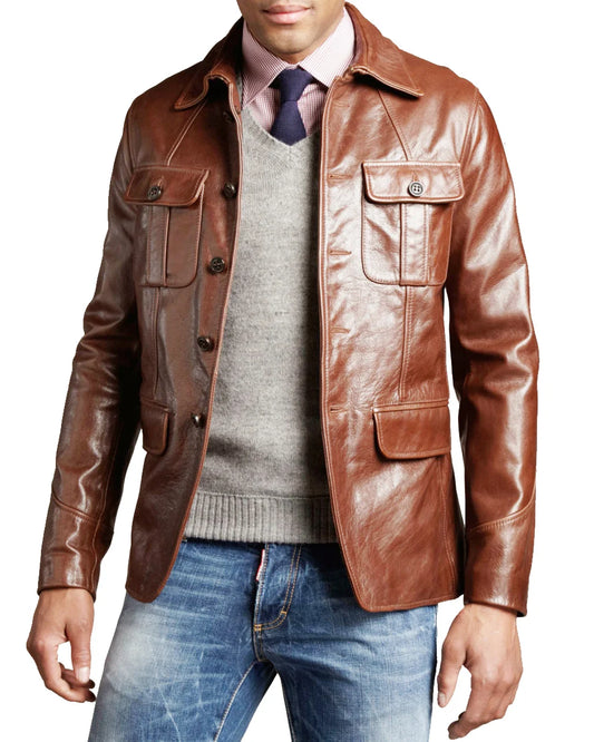 Men’s Genuine Leather Blazer MB 11