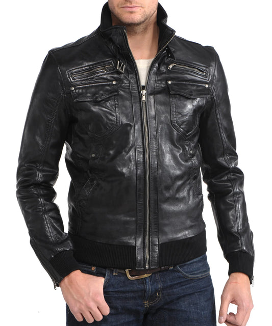 Men's Genuine Leather Jacket MJ 153