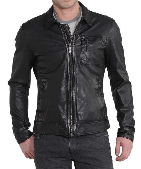 Men's Genuine Leather Jacket MJ 19