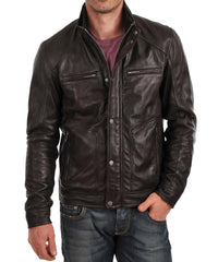 Men's Genuine Leather Jacket MJ 42