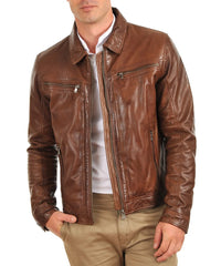 Men's Genuine Leather Jacket MJ 45