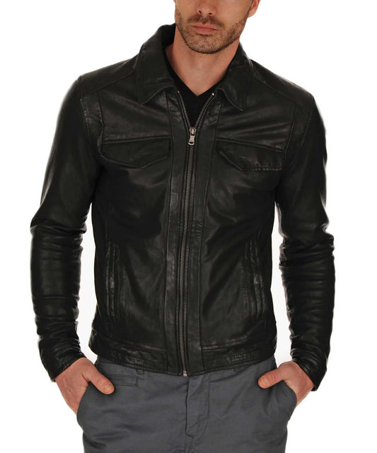Men's Genuine Leather Jacket MJ 67