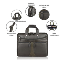 LUXOR : Genuine Leather Laptop Office Bag Green