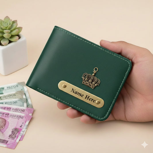 Customized Men's Leather Wallet Green