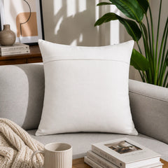 Genuine Leather Square Cushion Cover White Stitch