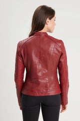 Women's Genuine Red Leather Jacket WLJ 16