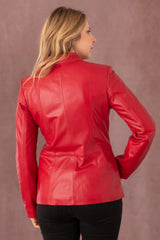Women's Genuine Red Leather Jacket WLJ 38