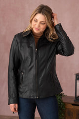 Women's Genuine Black Leather Jacket WLJ 41