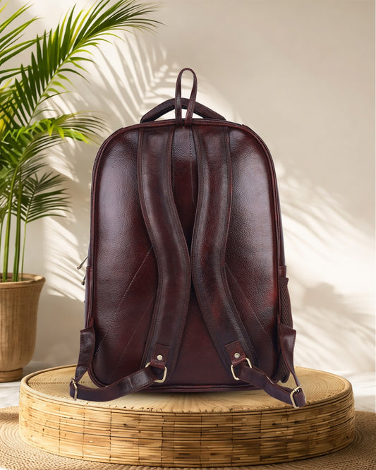 Arviano : Genuine Leather Backpack Brown