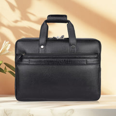 LUXOR : Genuine Leather Laptop Office Bag Black