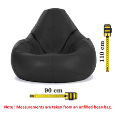 Luxury Genuine Leather Bean Bag Black