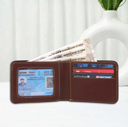 Customized Men's Leather Wallet Brown