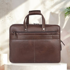 Álvaro : Genuine Leather Laptop Office Bag Chiku