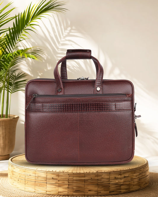 Álvaro : Genuine Leather Laptop Office Bag Brown