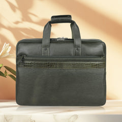 LUXOR : Genuine Leather Laptop Office Bag Green