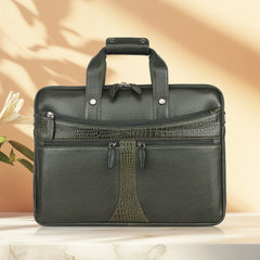 LUXOR : Genuine Leather Laptop Office Bag Green
