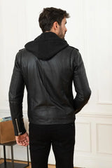 Men's Genuine Black Leather Jacket MLJ 04
