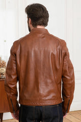 Men's Genuine Brown Leather Jacket MLJ 06