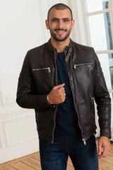 Men's Genuine Brown Leather Jacket MLJ 15