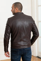 Men's Genuine Brown Leather Jacket MLJ 15