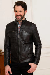 Men's Genuine Black Leather Jacket MLJ 21