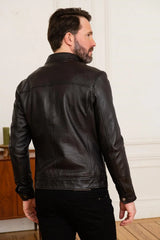 Men's Genuine Black Leather Jacket MLJ 21